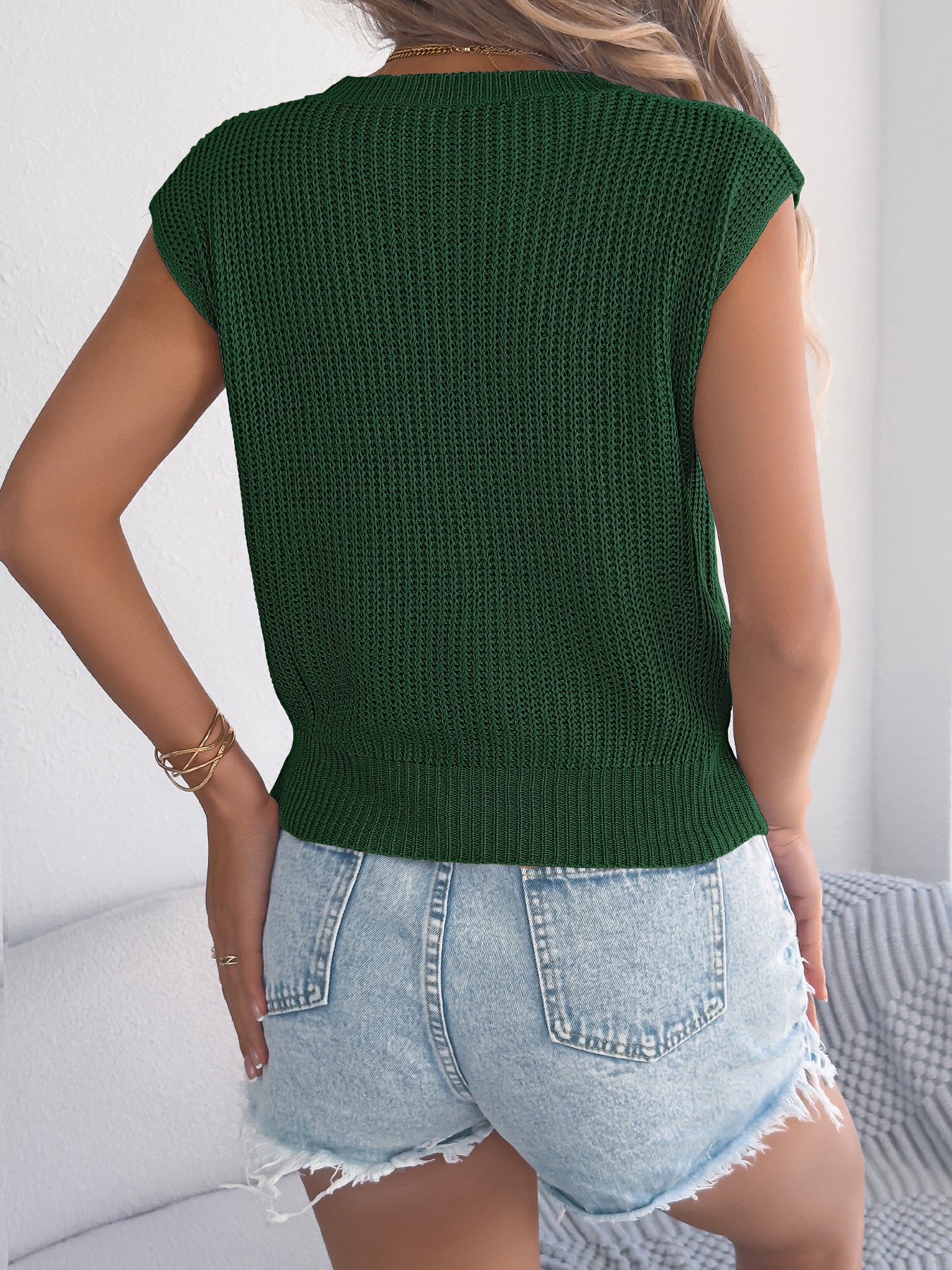 Womens Casual Solid Color Cable Knit Batwing Sleeve Cinched Knit Top