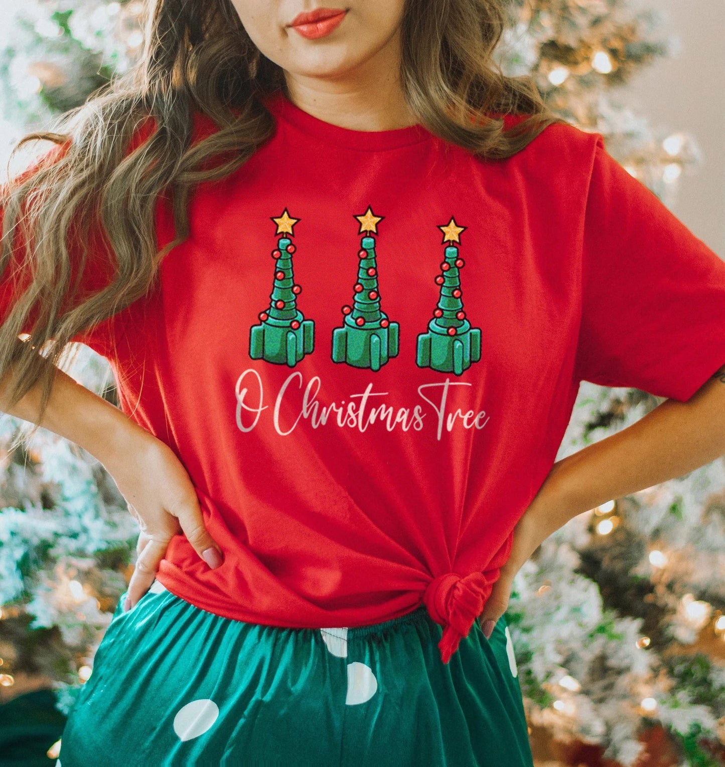 Women's Black Christmas Tree T-shirt
