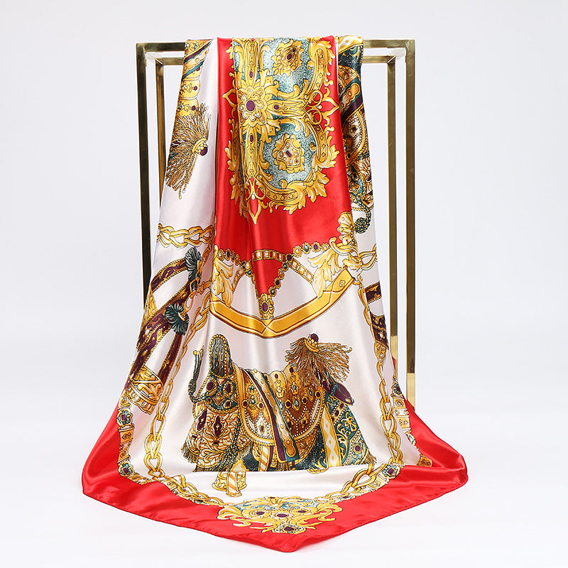 Malay Fashion Bib With Bag All-match Small Silk Scarf