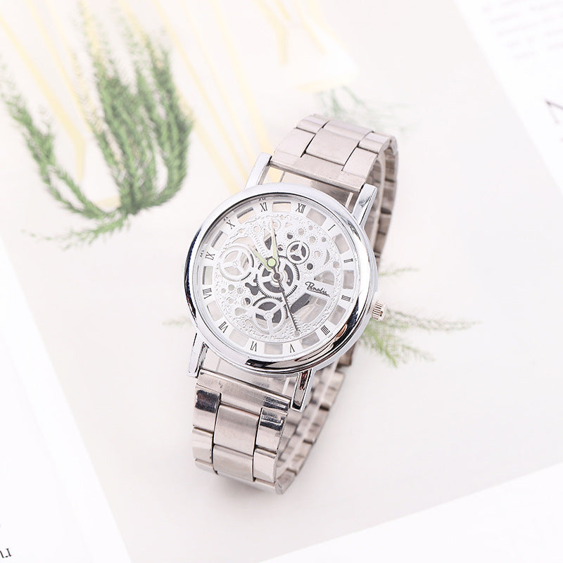 Double-sided alloy skeleton watch
