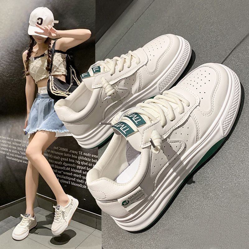 Spring And Autumn Flat Platform White All-matching Casual Sports White Shoes Board Shoes