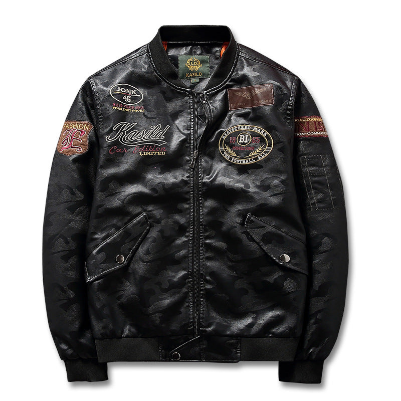 Men's Casual Fashion Leather Jacket Coat