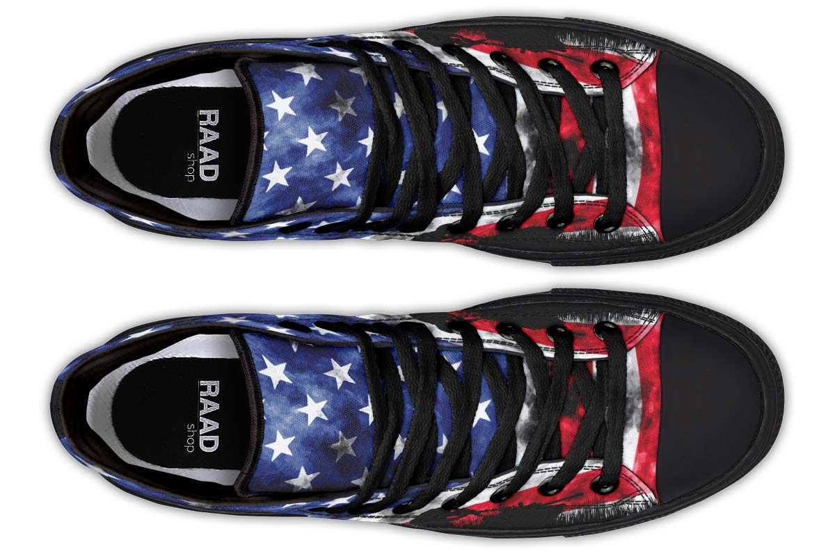 Men's And Women's Fashion Color Printing High-top Canvas Shoes