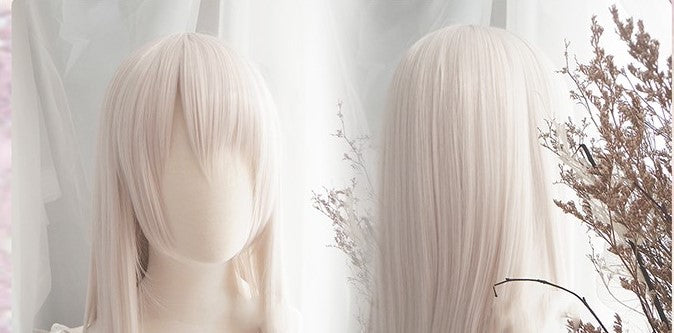 Iliasfield special gray powder rice cosplay wig