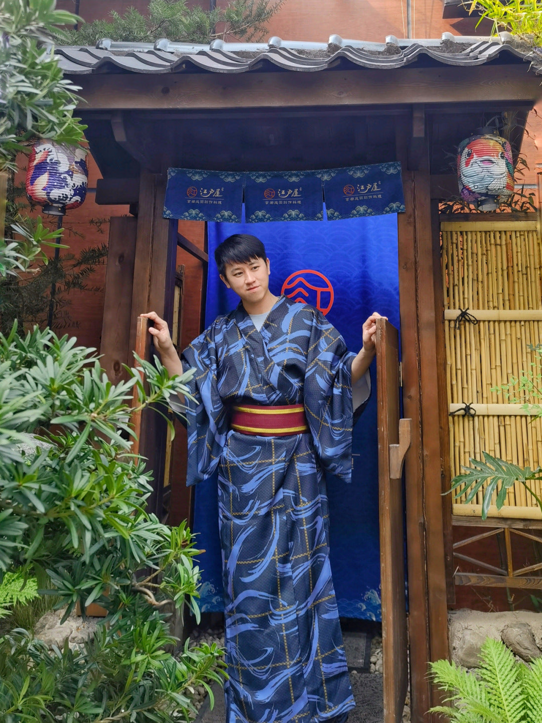 Mens Japanese-style Summer Yukata Japanese-style Loungewear