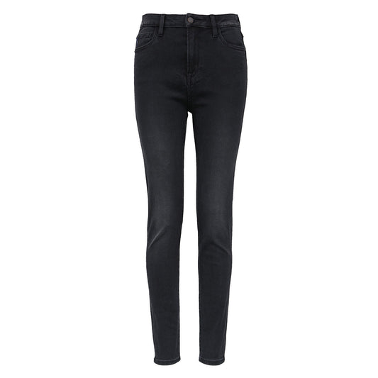 Ladies casual simple black cotton stretch skinny jeans