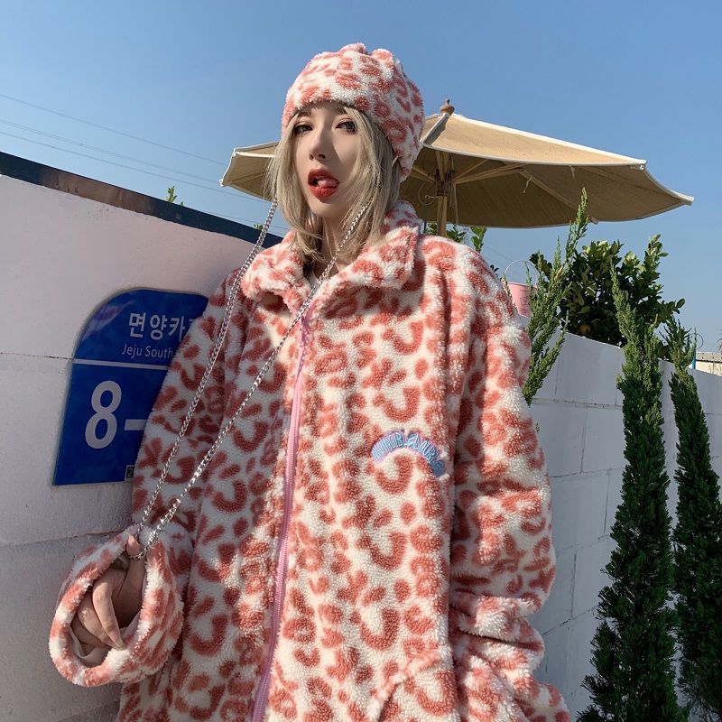 Temperament Dream Little Cow Girl Heart Hip-hop Cotton Jacket Mid-length