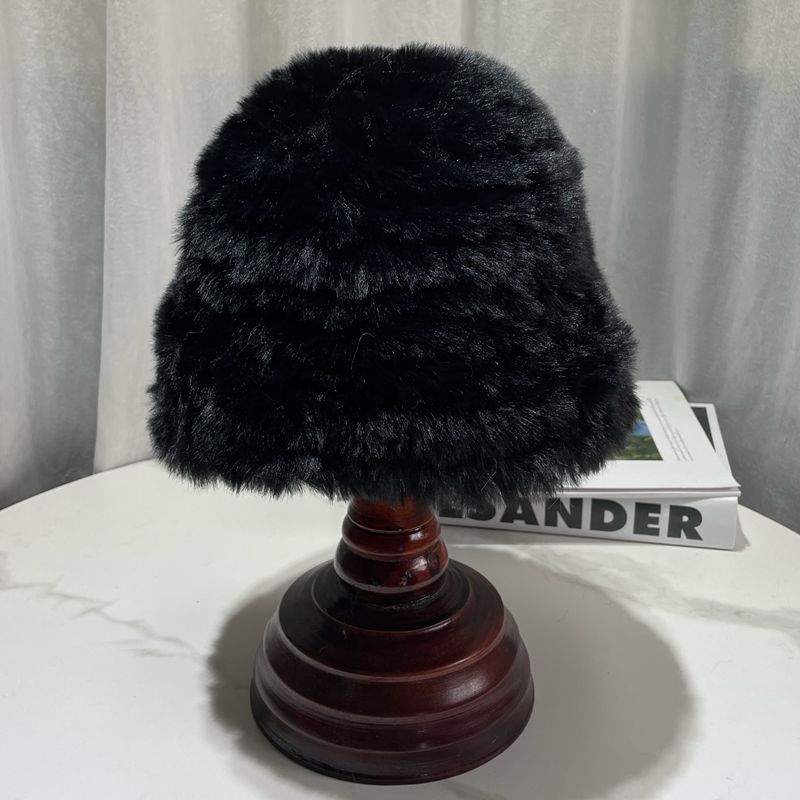 Thickened Warm Keeping Simple Rabbit Hair Like Plush Hat