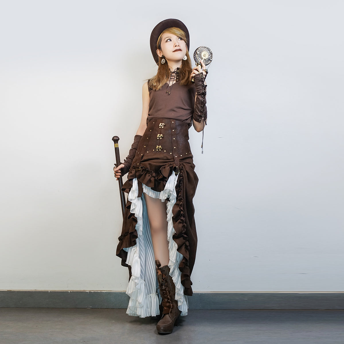 Steam drawstring drawstring retro half finger sleeves