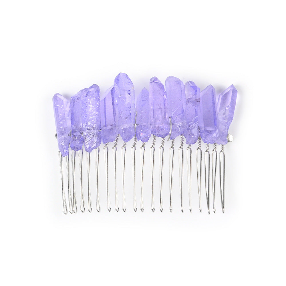 Handmade iron wire wound natural stone hairpin