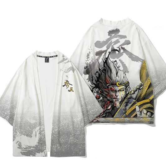 Handsome three-quarter sleeve cardigan robe