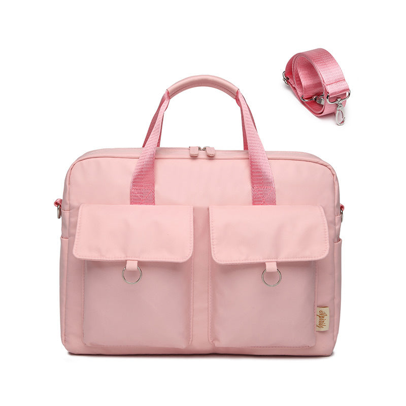 Portable double pocket computer bag