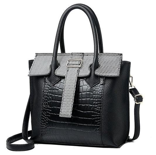 One Shoulder Diagonal Tote Bag Snake Print Women's Bag