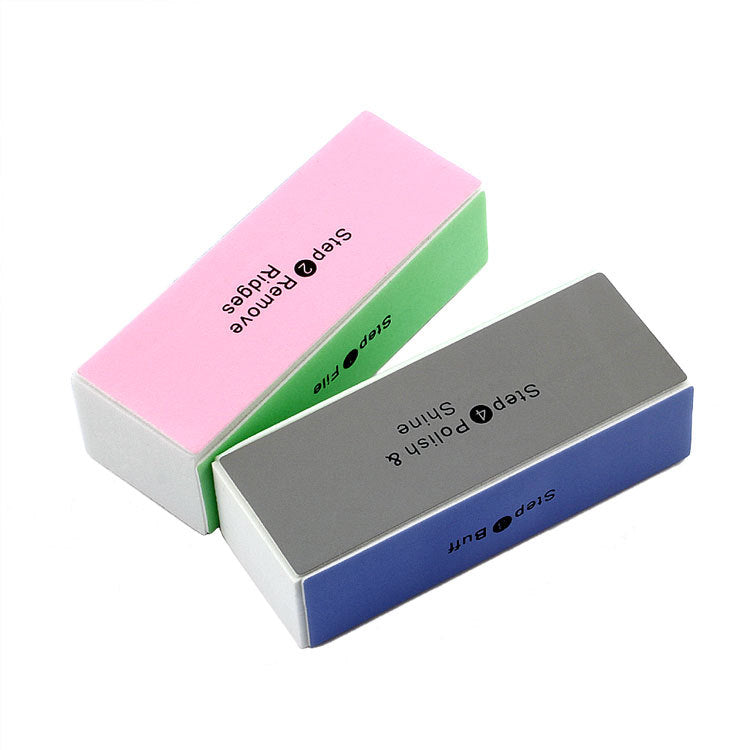 Nail four-sided sponge polishing block