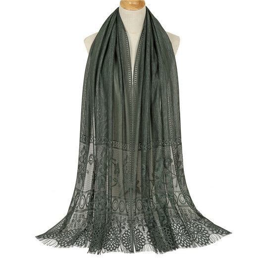 Solid color hollow scarf