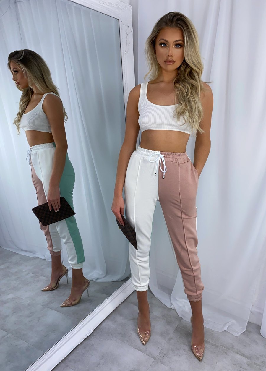 Multicolor stitching casual sports pants