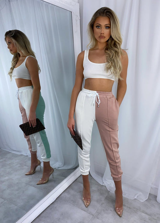 Multicolor stitching casual sports pants