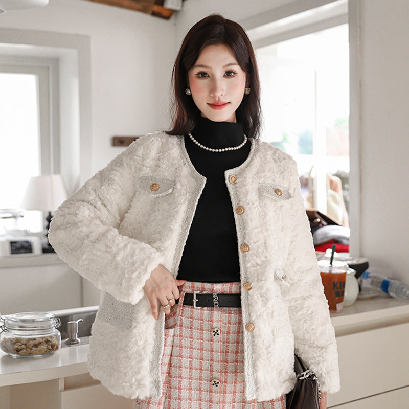 Women's Coat Lamb Wool Top Temperament
