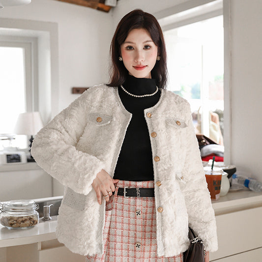 Women's Coat Lamb Wool Top Temperament