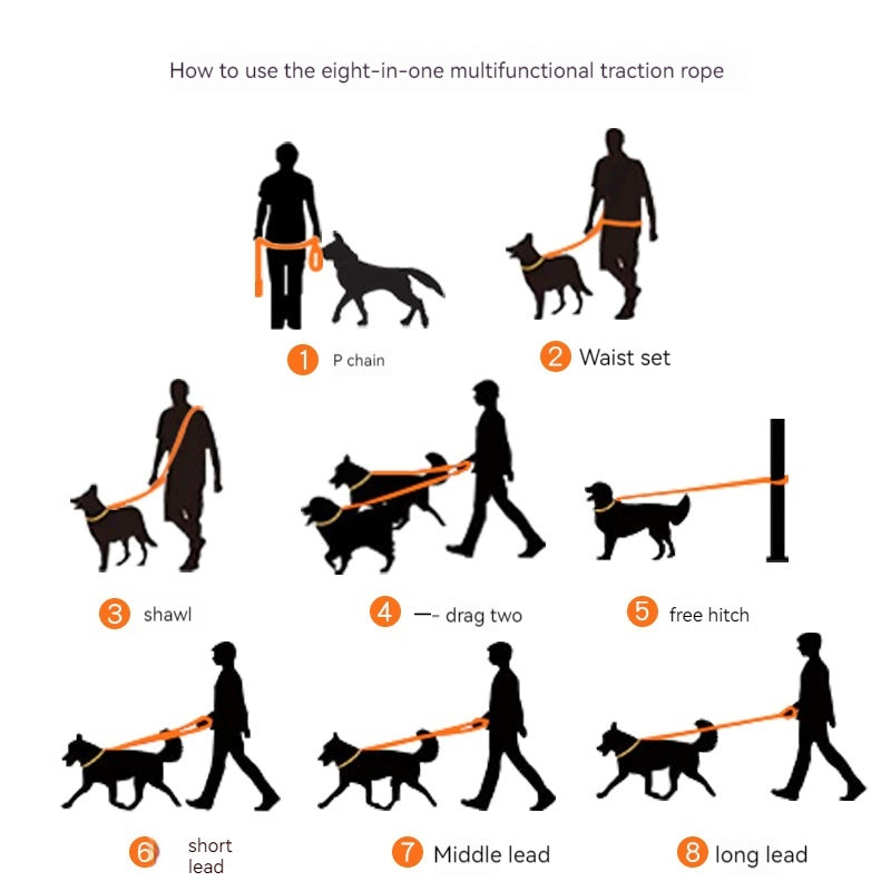 PVC Multifunctional Running Pet Hand Holding Rope