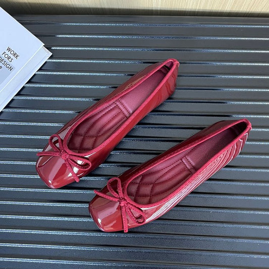 New Spring Summer Women's Square Toe Flats, Korean Style Slip-On Shoes, Soft Sole, Plus Size, Casual All-Match Fashion