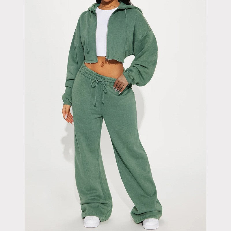 Women's Fashionable Long-sleeve Sporty Casual Hoodie Set