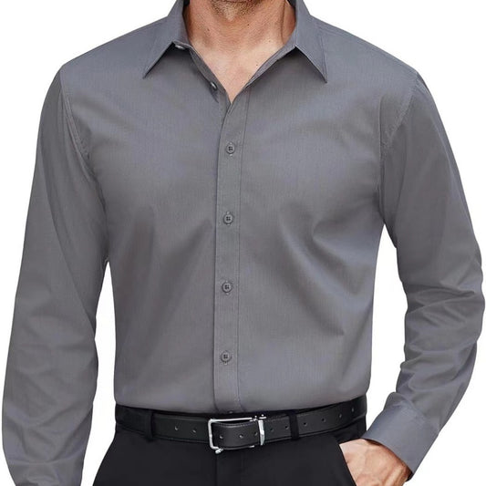 European And American Style Solid-color Men's Shirt
