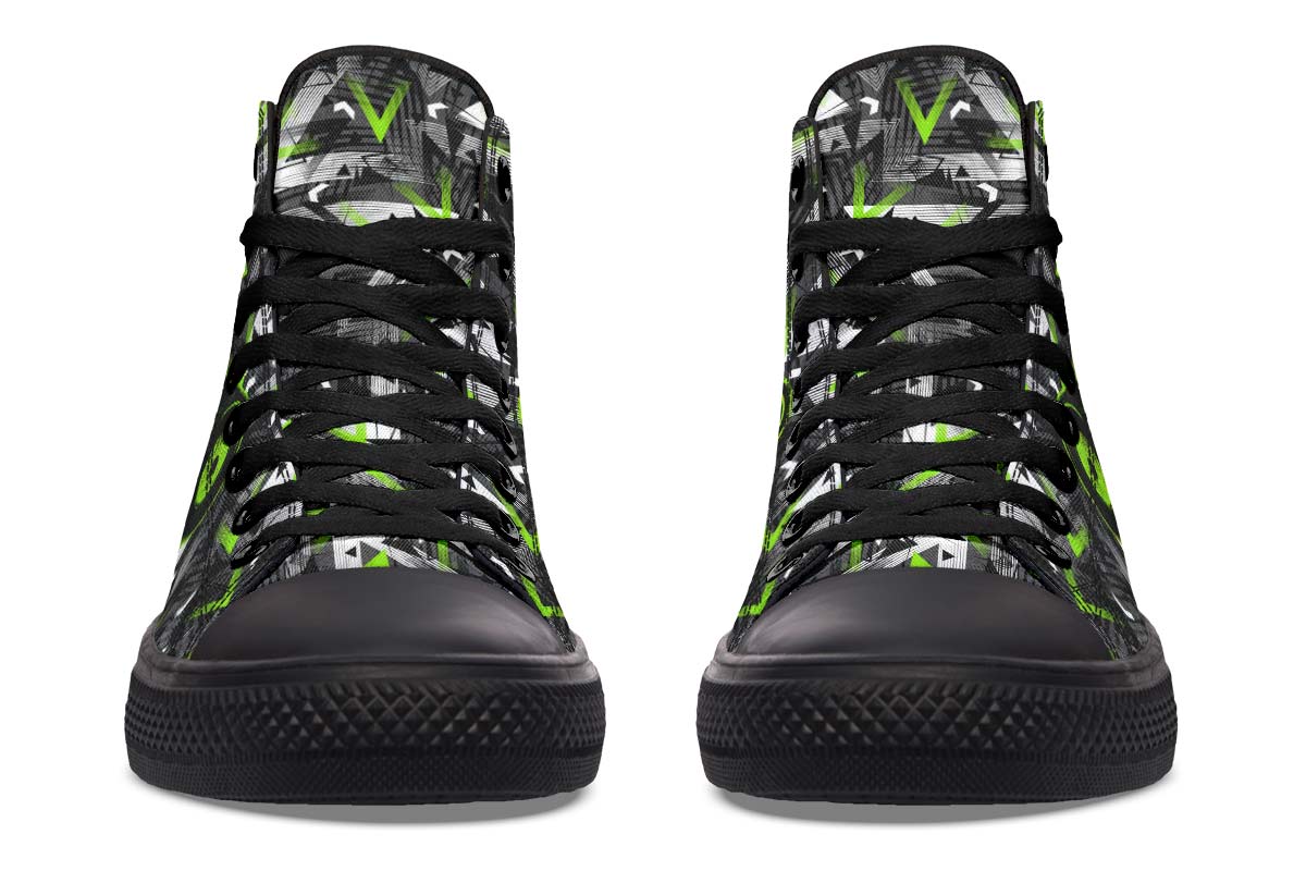 Men's And Women's Fashion Color Printing High-top Canvas Shoes