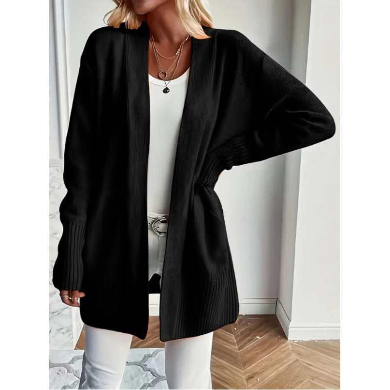 Casual Simple Elegant Shawl Sweater With Pockets