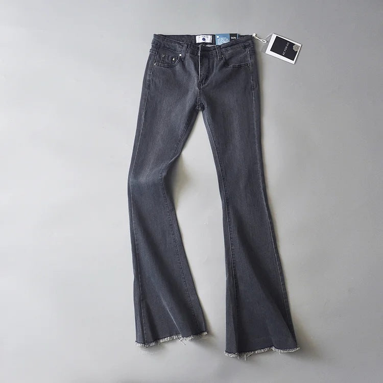 Women's Flared Pants Stretch Thin Denim Trousers Trend