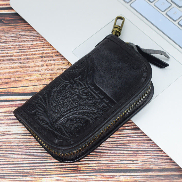 Vegetable Tanned Leather Multifunctional Large Capacity Car Key Case