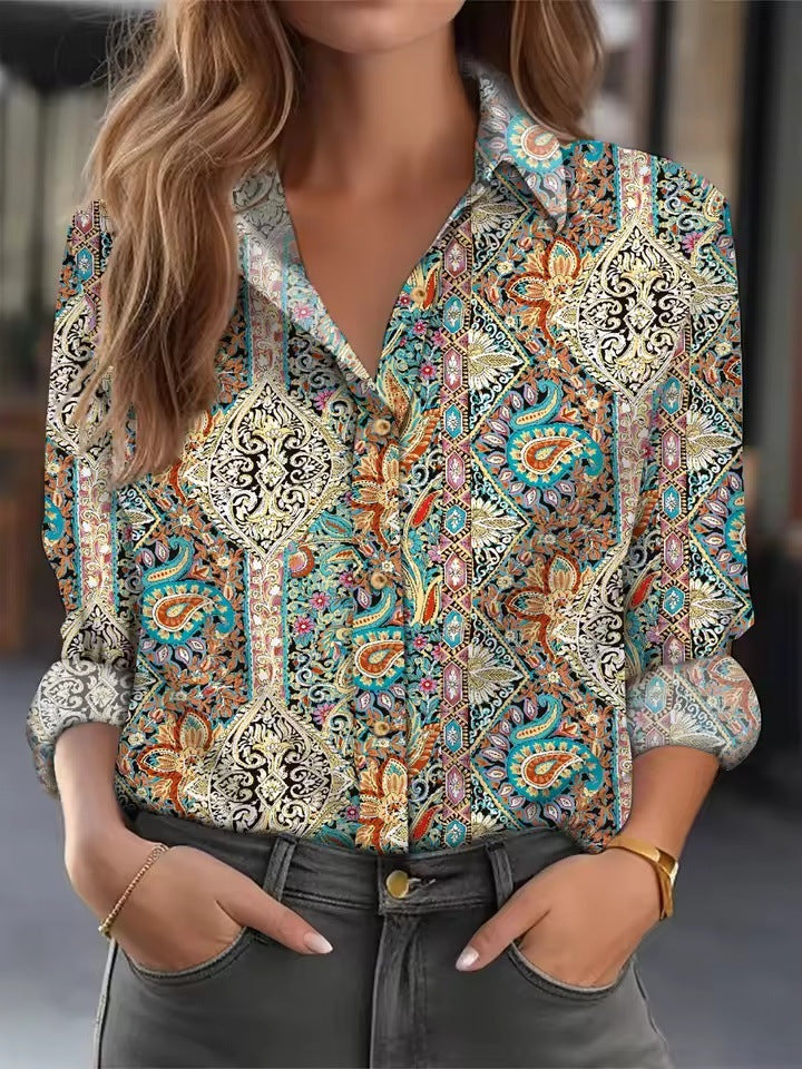Fashionable Casual Long-sleeve Womens Blouse Versatile And Loose-fitting