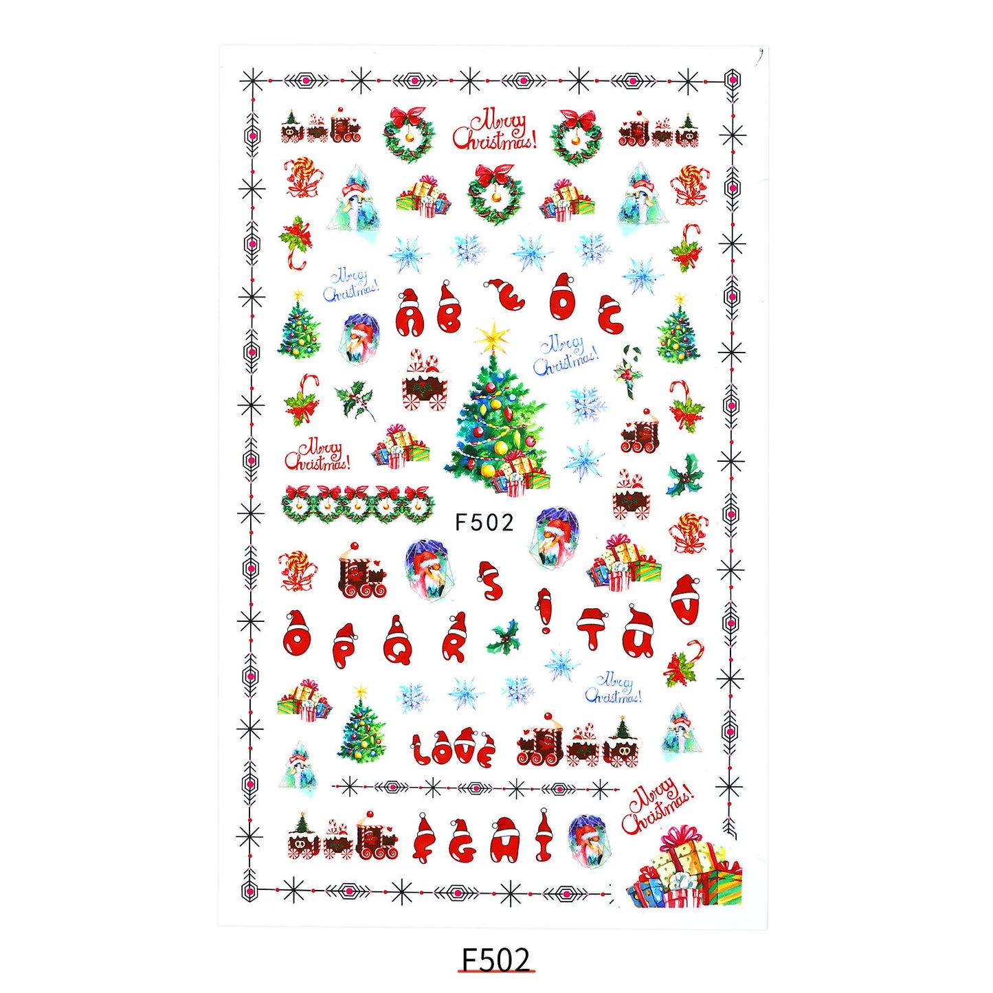 New Nail Sticker Santa Claus Decal Strap Adhesive