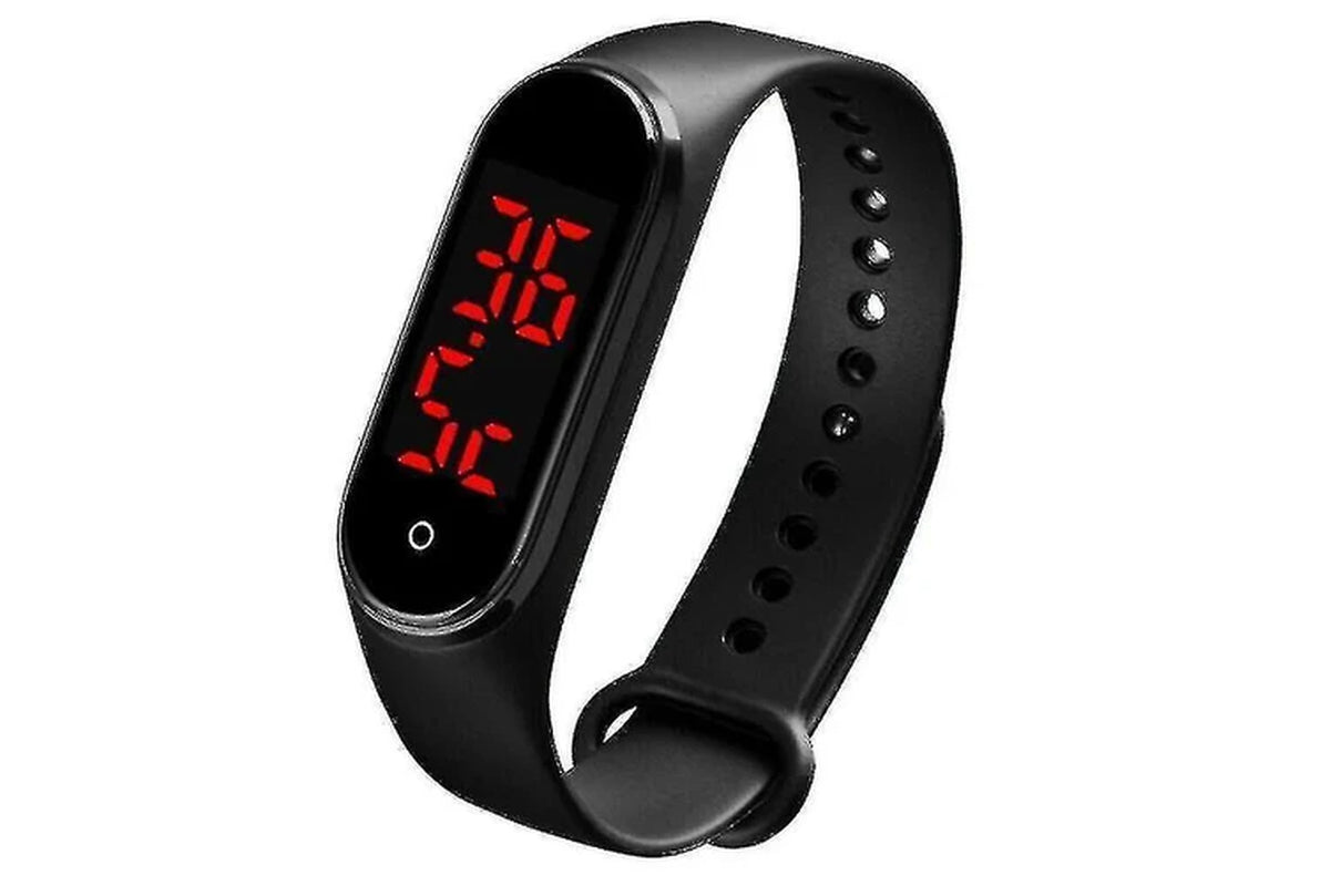 (Black) Smart Watch Bracelet Temperature Health Monitor Tpe Watch Wrist Sports Tracker