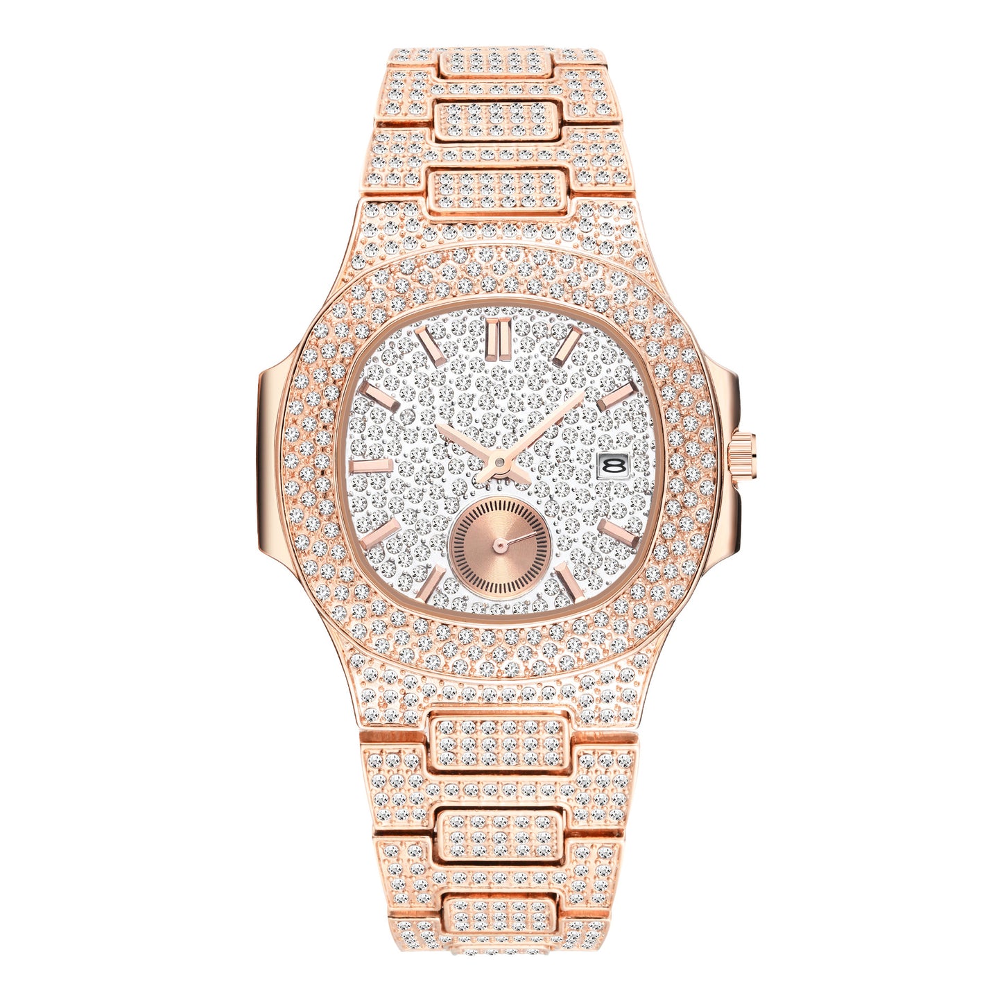 Hip Hop fuld diamant urskive high-end guld fuld diamant herre quartz ur