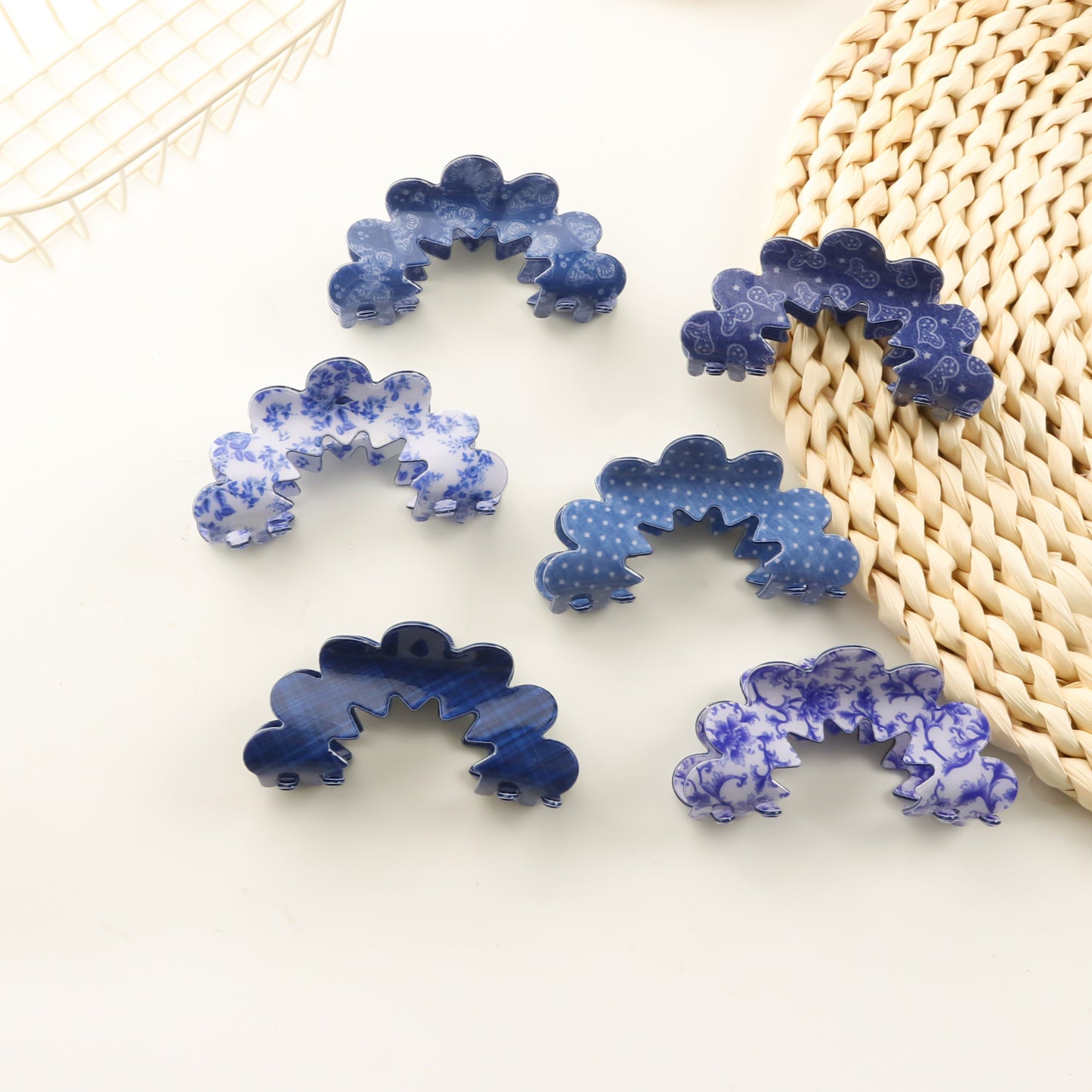 New Wave Grip Blue Series Pvc Barrettes Female Back Head
