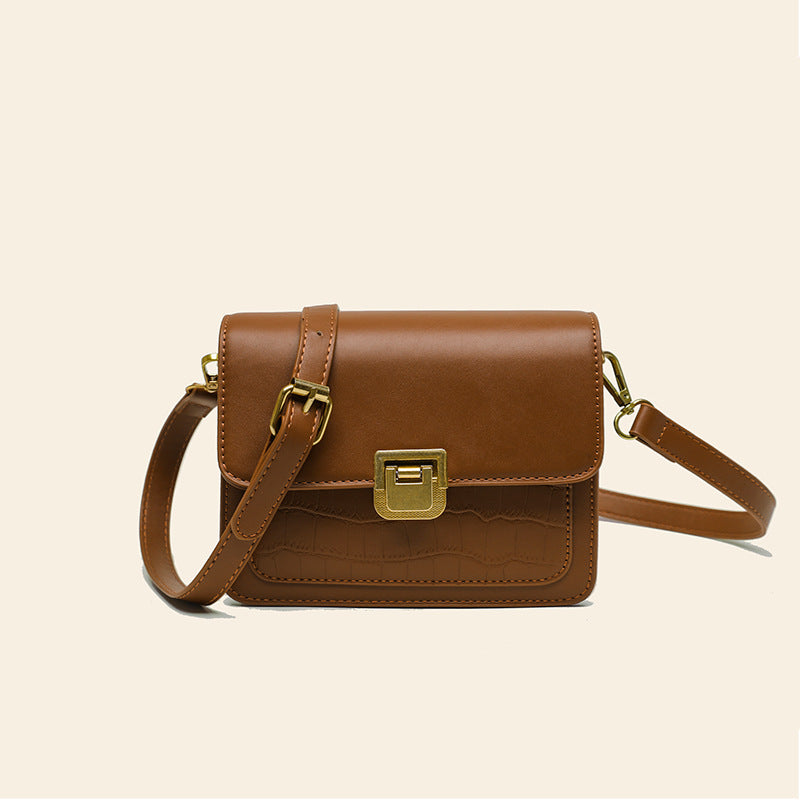 Fransk Niche Let Luksus Udenlandsk Stil Lille Firkantet Kvindelig Tekstur Alt Enkel Skuldertaske Crossbody Taske