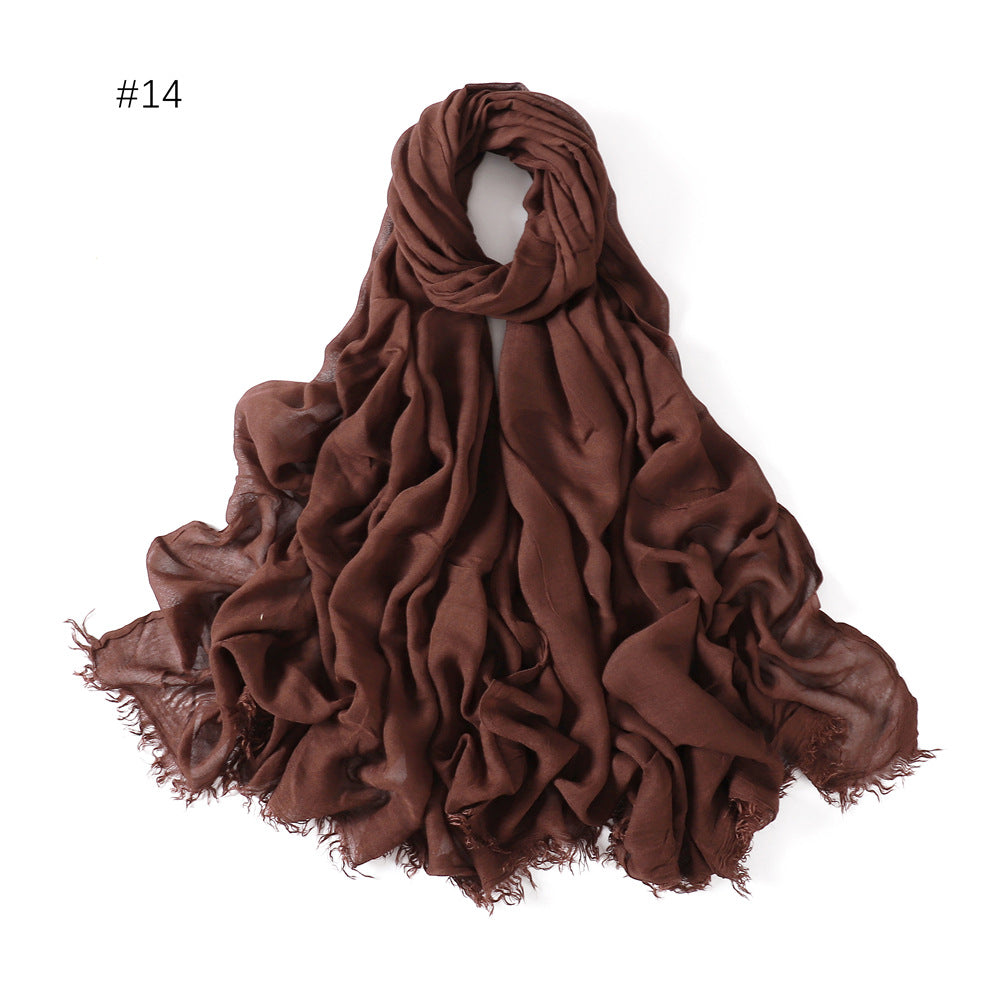 Women's Fashionable Thin Modal Monochrome Rayon Breathable Shawl Scarf