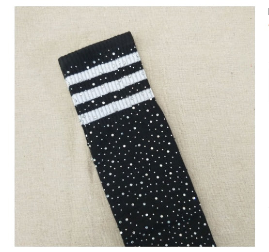 European And American Popular Sexy Hot Rhinestone Striped Women's Stockings