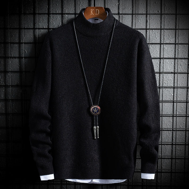 Winter Thickening Casual Long-sleeved Youth Loose Winter Half Turtleneck Sweater