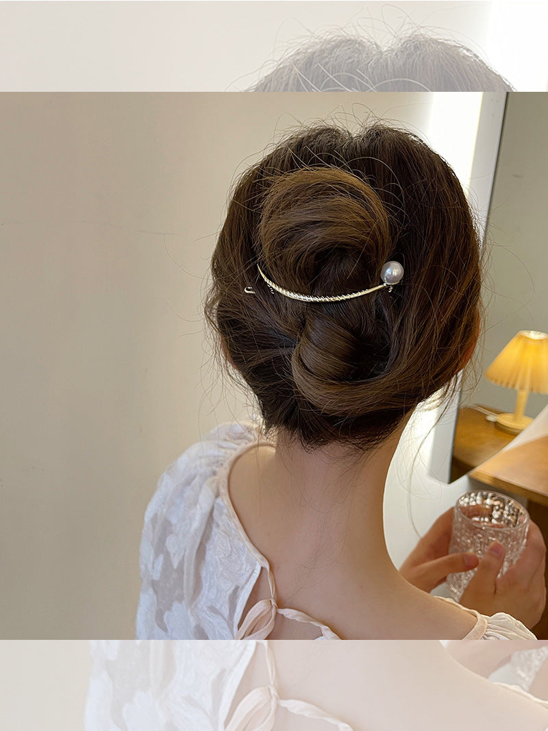 Fashion Simple Pearl Hairpin Female