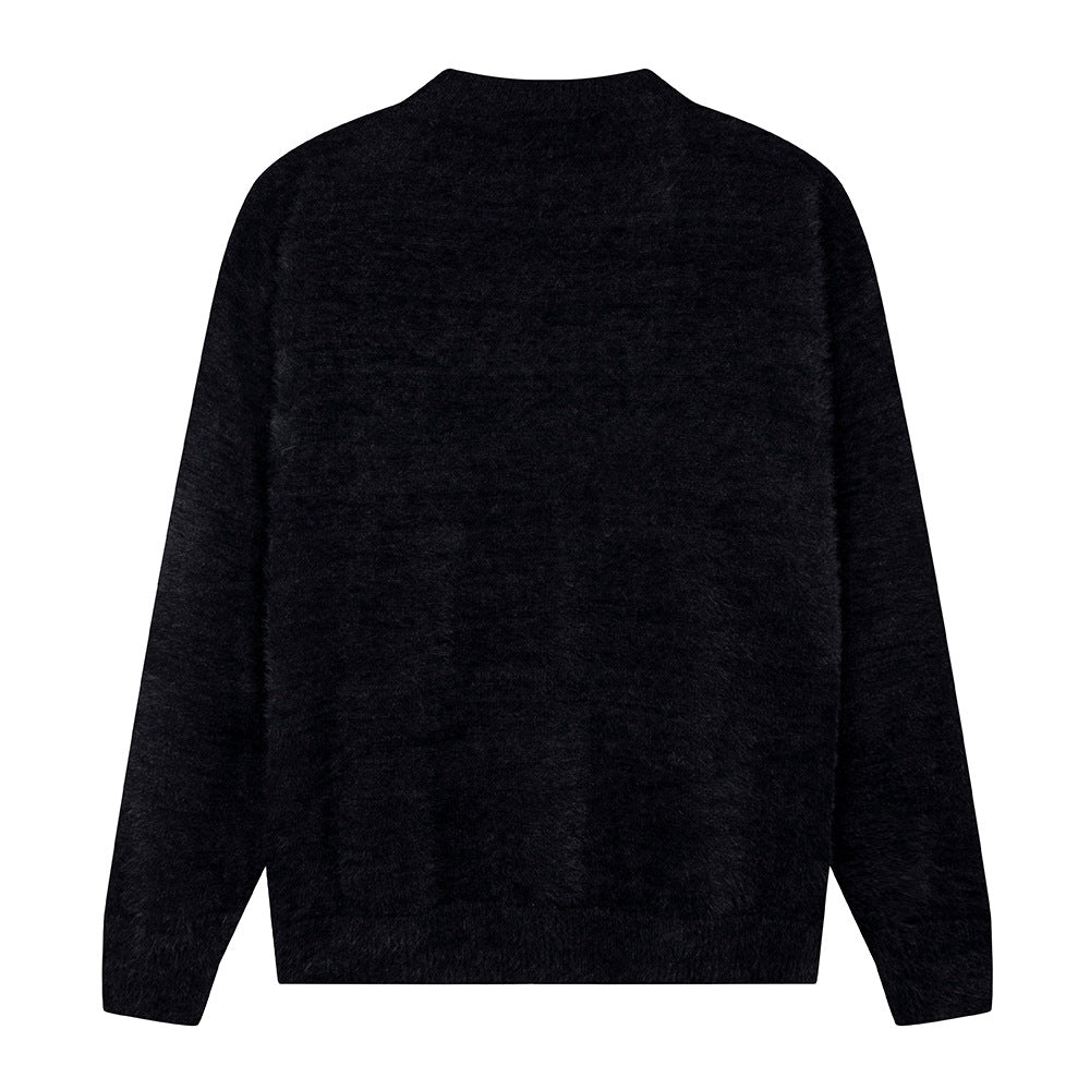 Men's Loose High Street Spider Jacquard Pullover Sweater