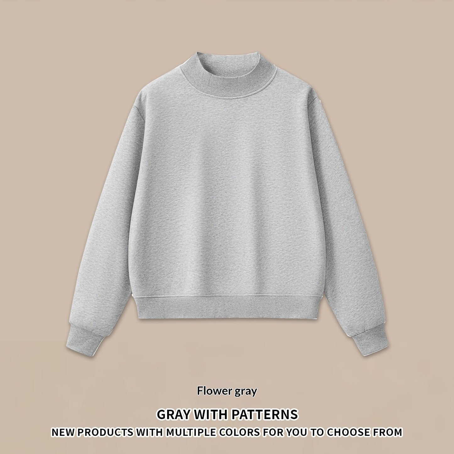 Halvhøjhalset sweatshirt- og shorts-sæt i amerikansk fleece