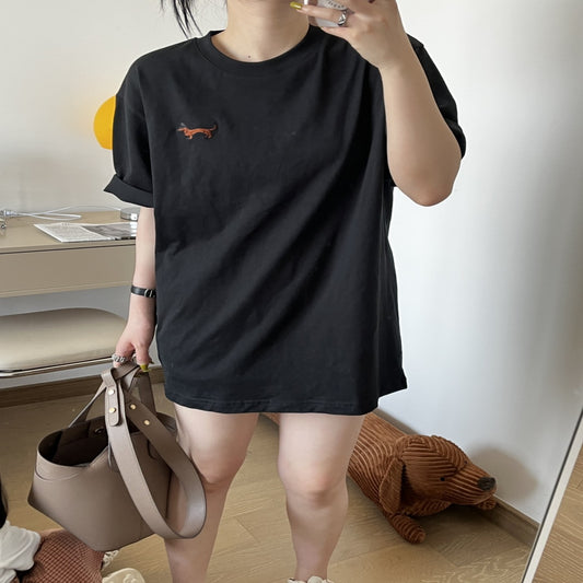 Cotton Casual Loose Sausage Dog Short T-shirt