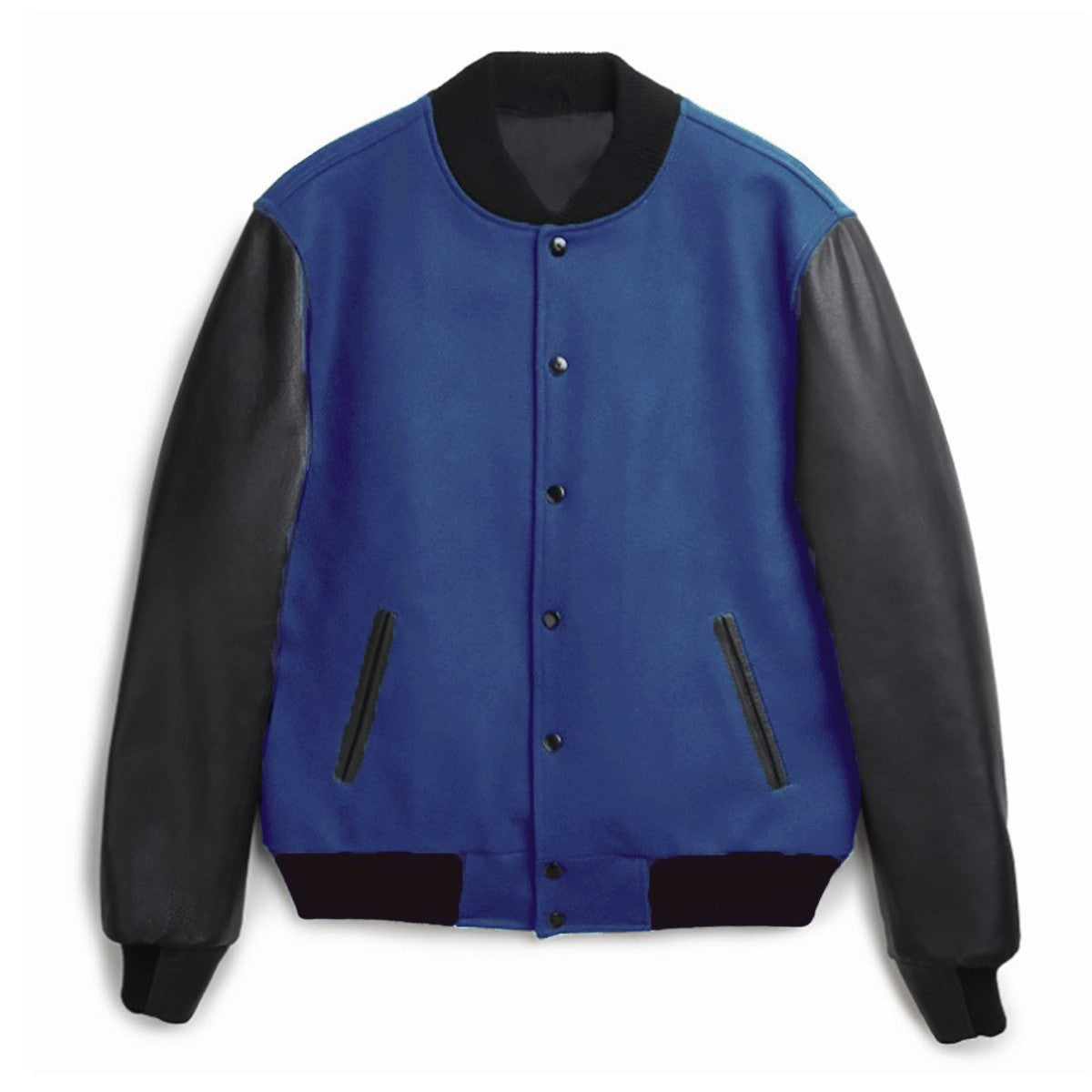 Men's PU Leather Sleeve Spliced Flight Jacket