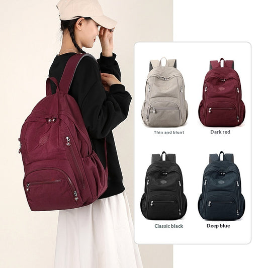 Waterproof Computer Bag Backpack Women's Multi-pocket Coverable Handle