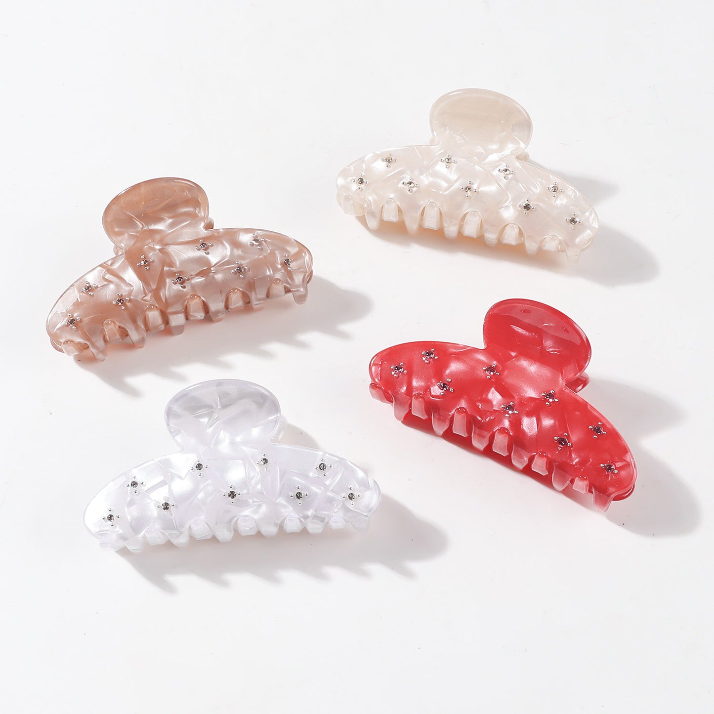Shell-patterned Starry Rhinestone Versatile Shark Clip