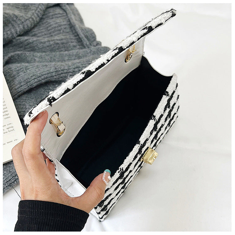 Damemode Trendy Kædetaske Tekstur Crossbody