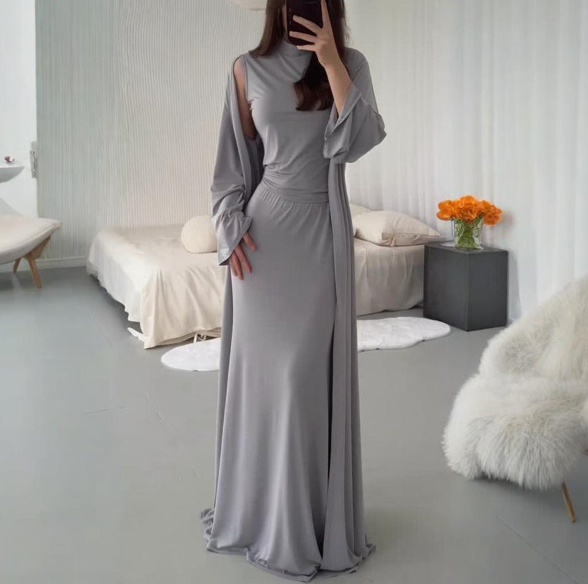 Womens Summer Sheath Skirt And Jacket Three-Piece Set