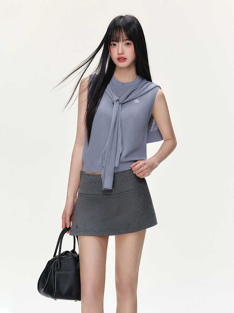 Ice Silk Knitted Vest Shawl Sleeveless Loose Top